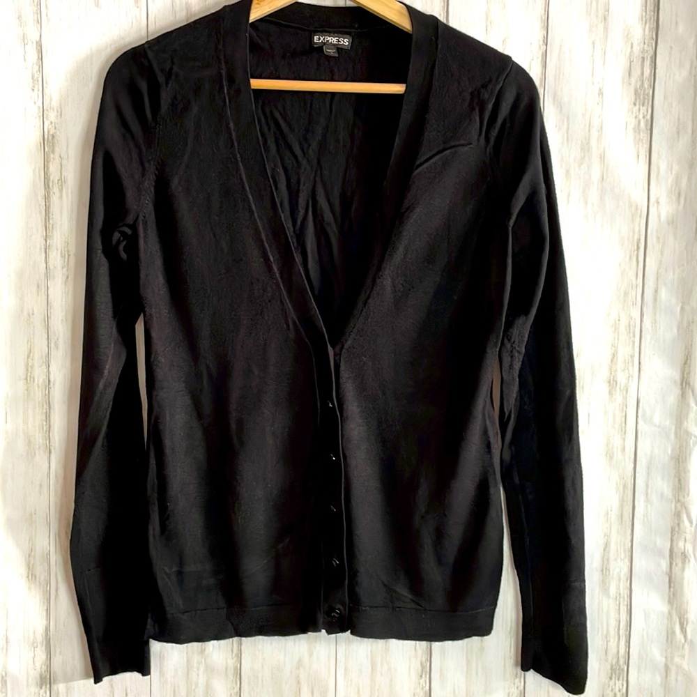 Express button up black cardigan